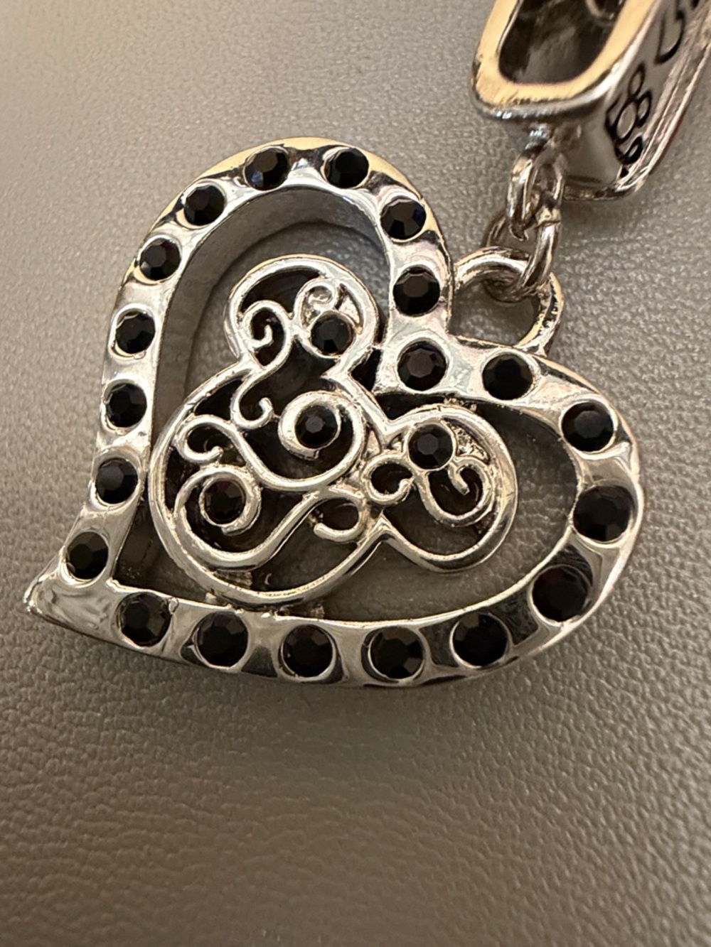 Mickey Mouse Silver Heart Pendant Necklace with Black Accents - Picture 7 of 7
